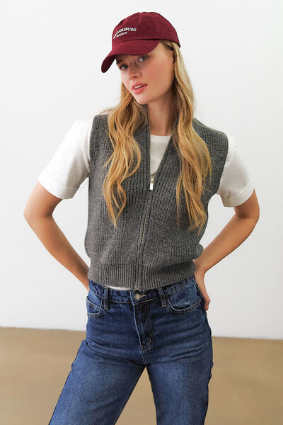 urban focus Zippered Knitwear Vest