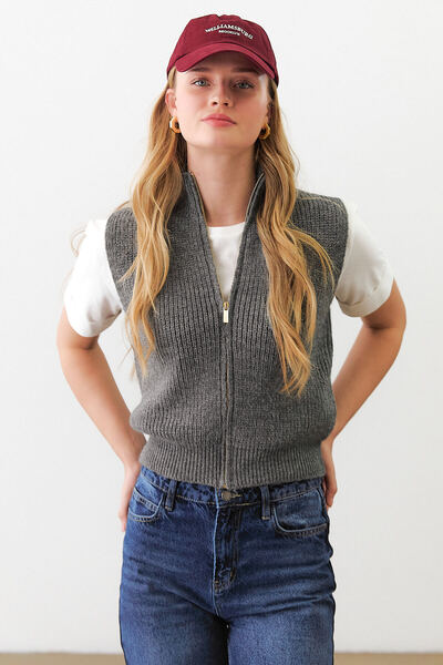 urban focus Zippered Knitwear Vest