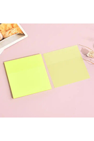 NaSaDAN Şeffaf Yapışkanlı Kare Postit Pastel Sarı 50 Yaprak