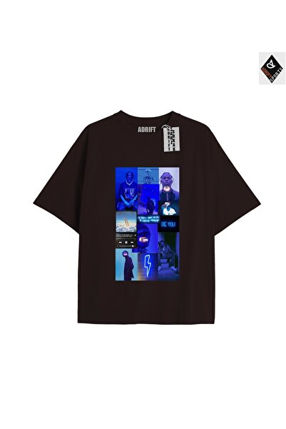 Adrift تي شيرت ترافيس سكوت أسود كبير الحجم للجنسين - قصة مريحة