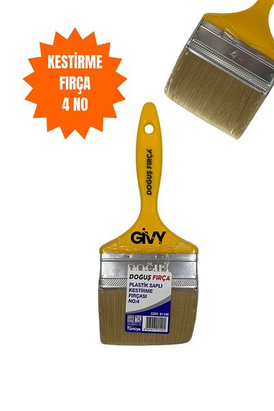 GİVY Doğuş Plastic Handle No. 4 Cutting Brush Paint Brush
