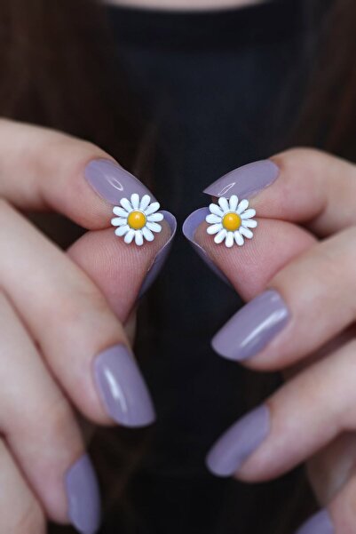 Parmas Design Kadın Papatya Model Gümüş Küpe