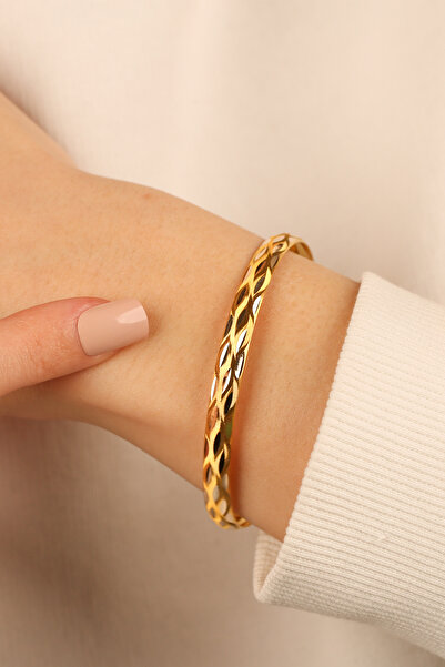 Çgk Çiğdem Gürel Kuyumculuk 2 Adet Desenli Altın Bilezik