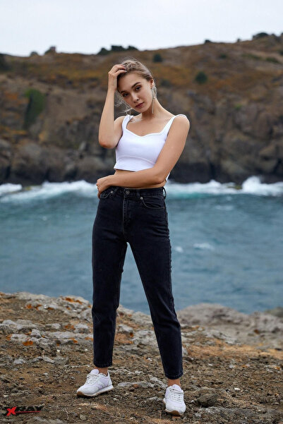 kleshus Νέα σεζόν Mila Black Colorfast Mom Jean Γυναικεία Boyfriend Υψηλή μέσ...