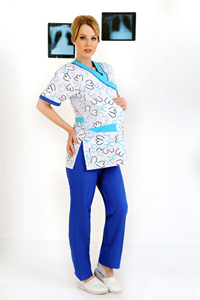 temex Hamile Medikal Üniforma Likrasız Alpaka Doktor - Hemşire Tek Üst