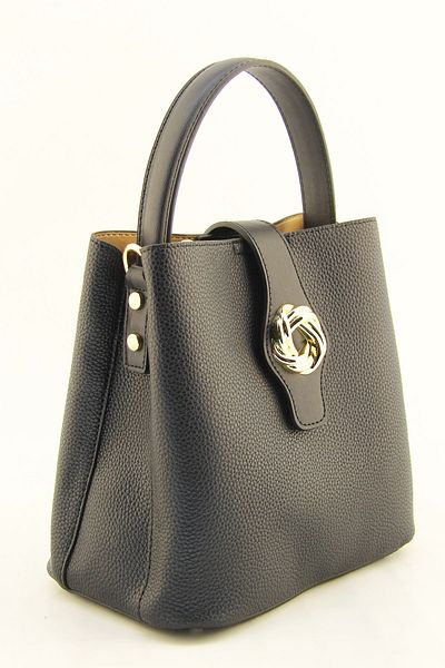 HNB Women's Black Multi-Compartment Three Straps Medium Size Bag