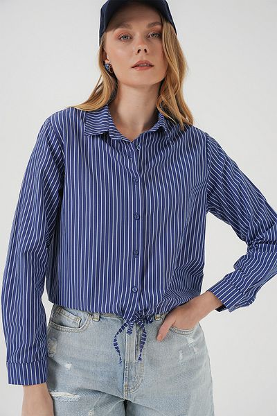 Bigdart 20276 Μακρυμάνικο ριγέ πουκάμισο - Navy Blue