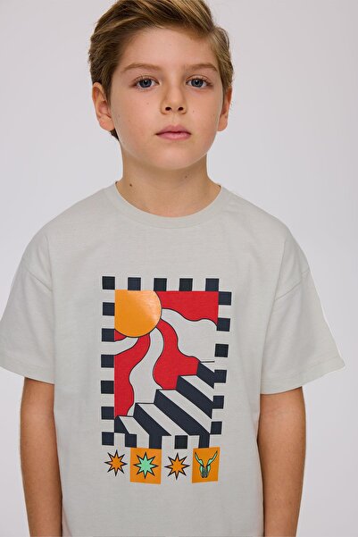 Nebbati Μπλουζάκι BG Store Boy Beige