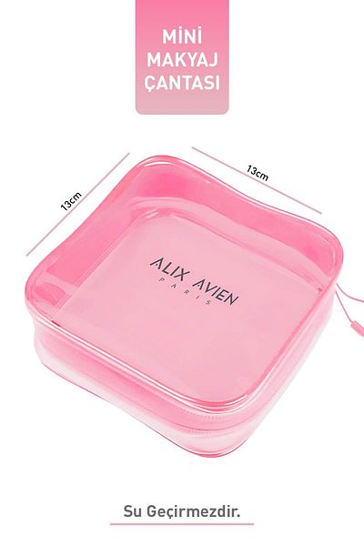 Alix Avien Pink Mini Makeup Bag - Pink Cosmetic Bag