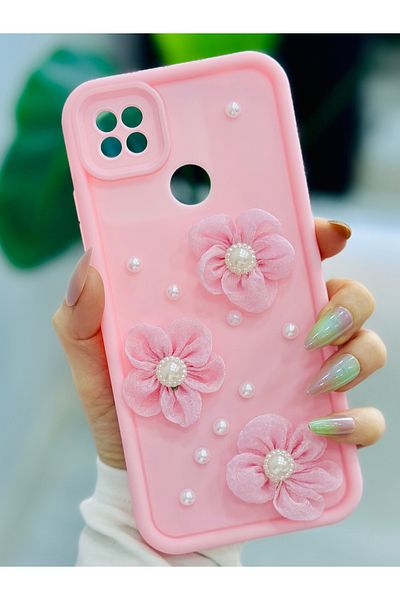 Go Aksesuar جراب من السيليكون بتصميم زهرة التول المتوافق مع Redmi 9c و10a مع لعبة