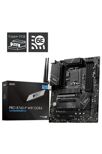 MSI Pro B760-p WiFi Ddr4 Intel B760 Socket 1700 Ddr4 5333(OC)mhz Atx Gaming (GAMER) Motherboard