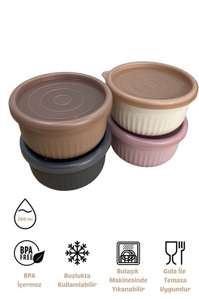 EVLE Vipahmet Set of 4 Vacuum Storage Containers - 0.30 Lt