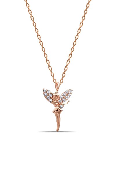 Parmas Design Peri Kızı 925 Ayar Gümüş Rose Renk Kadın Kolye