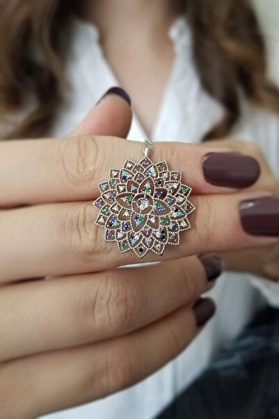 Parmas Design Kadın Yaşam Çiçeği Madalyon 925 Ayar Gümüş Kolye