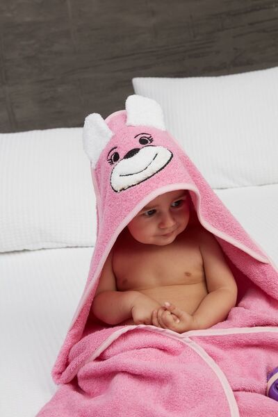 Mislina Home Pupy Bear Pamuklu Kapşonlu Kız-erkek Yenidoğan Bebek Kundak Havl...