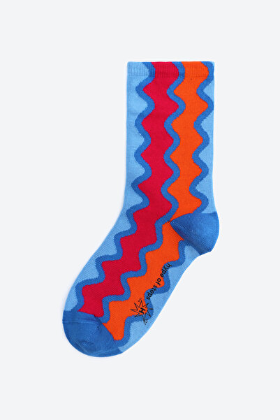 Hype of Steps Curly - Dalgalı Çizgili Çorap