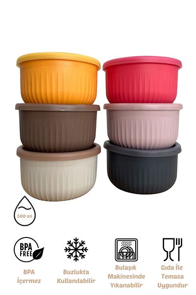 EVLE X Vipahmet Vacuum Storage Container Set of 6, 0.50 Lt