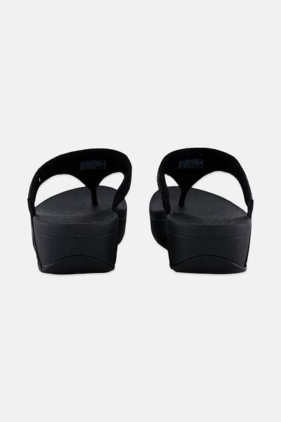 Fitflop حذاء نسائي بكعب إسفيني سهل الارتداء، أسود