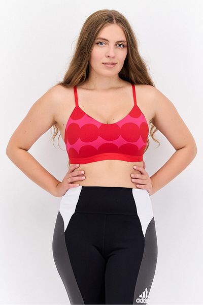 adidas X Marimekko Women Brand Logo Padded Sports Bra, Pink