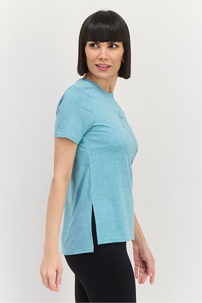 SKECHERS Women Sportswear Fit Short Sleeve Training T-Shirt, Turquoise