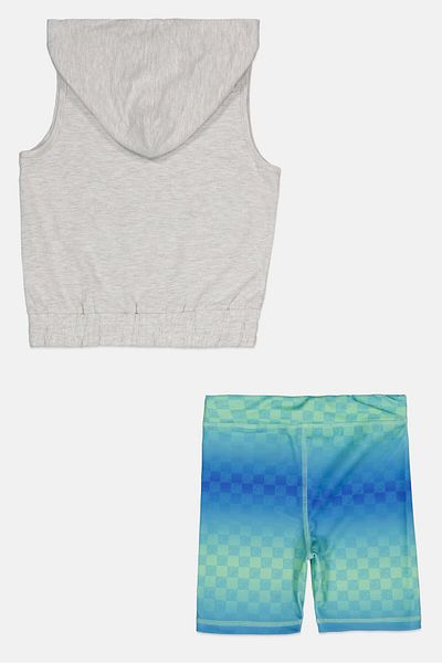Steve Madden Kids Boy2 Piece Sportswear Fit Sleeveless Hoodie And Short, Multicolor
