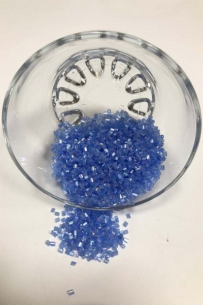 Hayalperest boncuk Διαφανές μπλε με χάντρες κοπής (2-2,5mm)