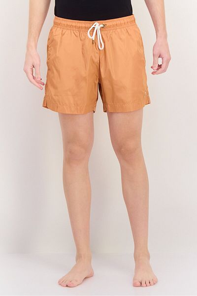 Champion Men Drawstring Embroidered Logo Swim Shorts, Brown