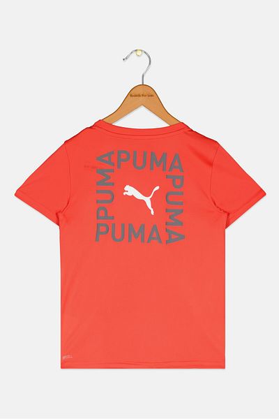 Puma Kids Boy Sportswear Crew Neck Short Sleeve T Shirt, Red