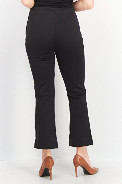 Esprit Women Flare Leg Plain Pants, Black