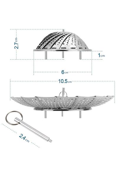 Fresh Moon Steaming Apparatus Stainless Steel Steaming Vegetable Blanching Basket Strainer Kitchen Serving Utensil