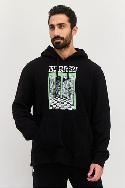 Hurley Men Sportswear Fit Long Sleeve Outdoor Hoodies, Black
