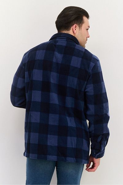 Threadbare Men Checkered Jacket Shirt, Navy