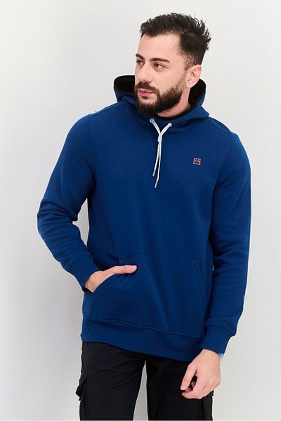 Avalanche Men Sportswear Fit Long Sleeves Outdoor Hooded Sweatshirt, Teal Blue