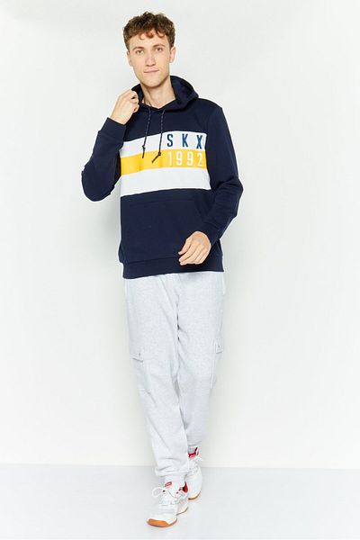 SKECHERS Men Sportswear Fit Long Sleeves Outdoor Hoodies, Navy