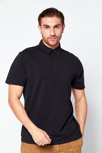 Dkny Men Regular Fit Plain Short Sleeve Polo Shirt, Black