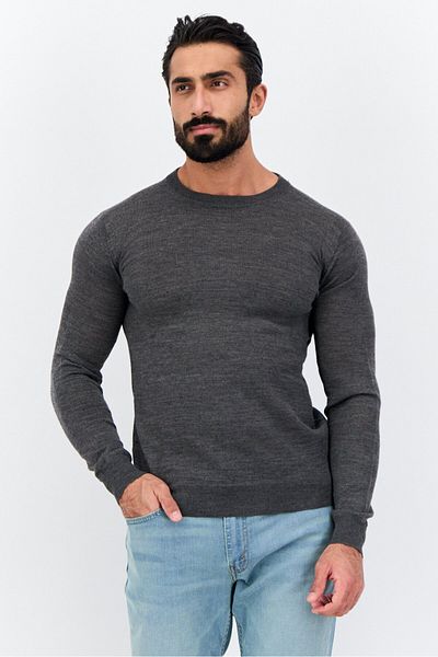 Sorbino Men Crew Neck Heather Sweater, Grey