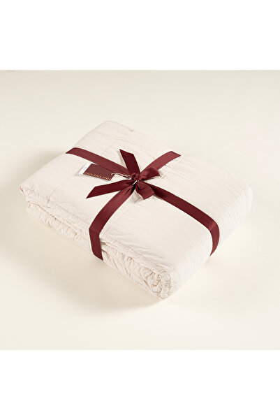 Zsa Zsa Zsu Solıd Kapitoneli Çift Kişilik Pamuk %100 Pamuk Yatak Örtüsü 240x260 Cm Krem