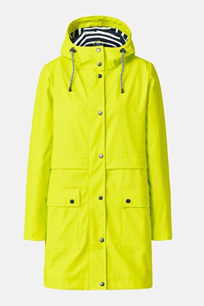 Tchibo Women Plain Rain Parka Jacket, Neon Yellow