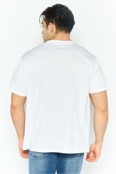 Esprit Men Crew Neck Short Sleeve Brand Logo T Shirt, White