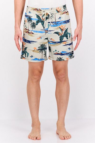 Hurley Men Allover Print Board Shorts, Beige Combo