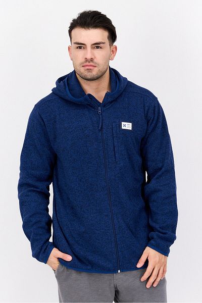 Hurley Men Hooded Long Sleeve Brand Logo Sweatshirt, Navy