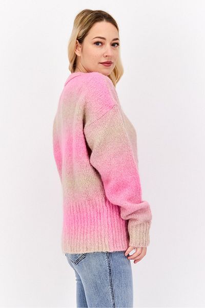 Hugo Boss Women V Neck Ombre Pattern Sweaters, Pink
