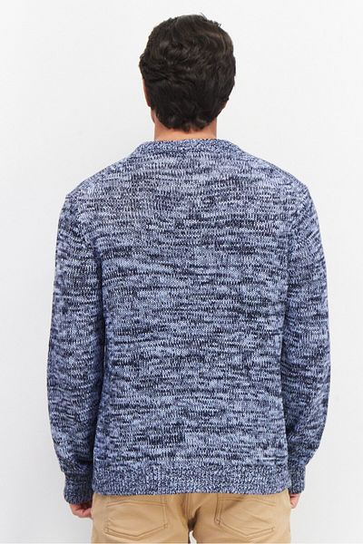French Connection Men Crew Neck Knitted Sweater, Navy Blue
