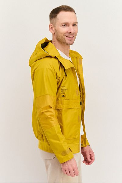adidas Men Sportswear Fit Long Sleeves Outdoor Jacket, Gold