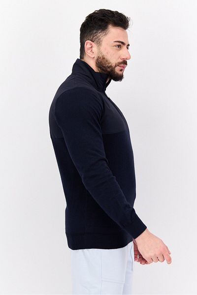 Lyle & Scott Men High Neck Long Sleeve Embroidered Logo Sweatshirt, Navy