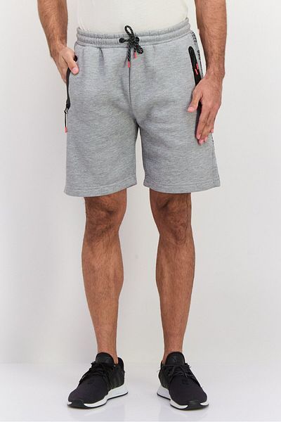 Brave Soul Men Brand Logo Basic Shorts, Grey
