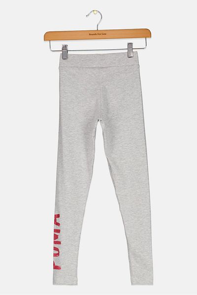 Puma Kids Girl Tight Fit Training Leggings, Heather Grey