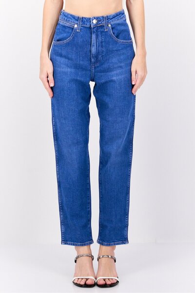 WRANGLER بنطلون جينز نسائي بقصّة عادية ومغسول، أزرق