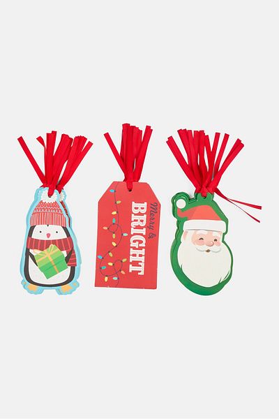 Votum Set Of 30 Pieces Jumbo Chirstmas Gift Tags, Red Combo