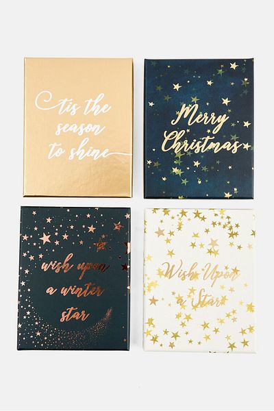 Votum 4 Piece Of Gift Card Holders, Gold